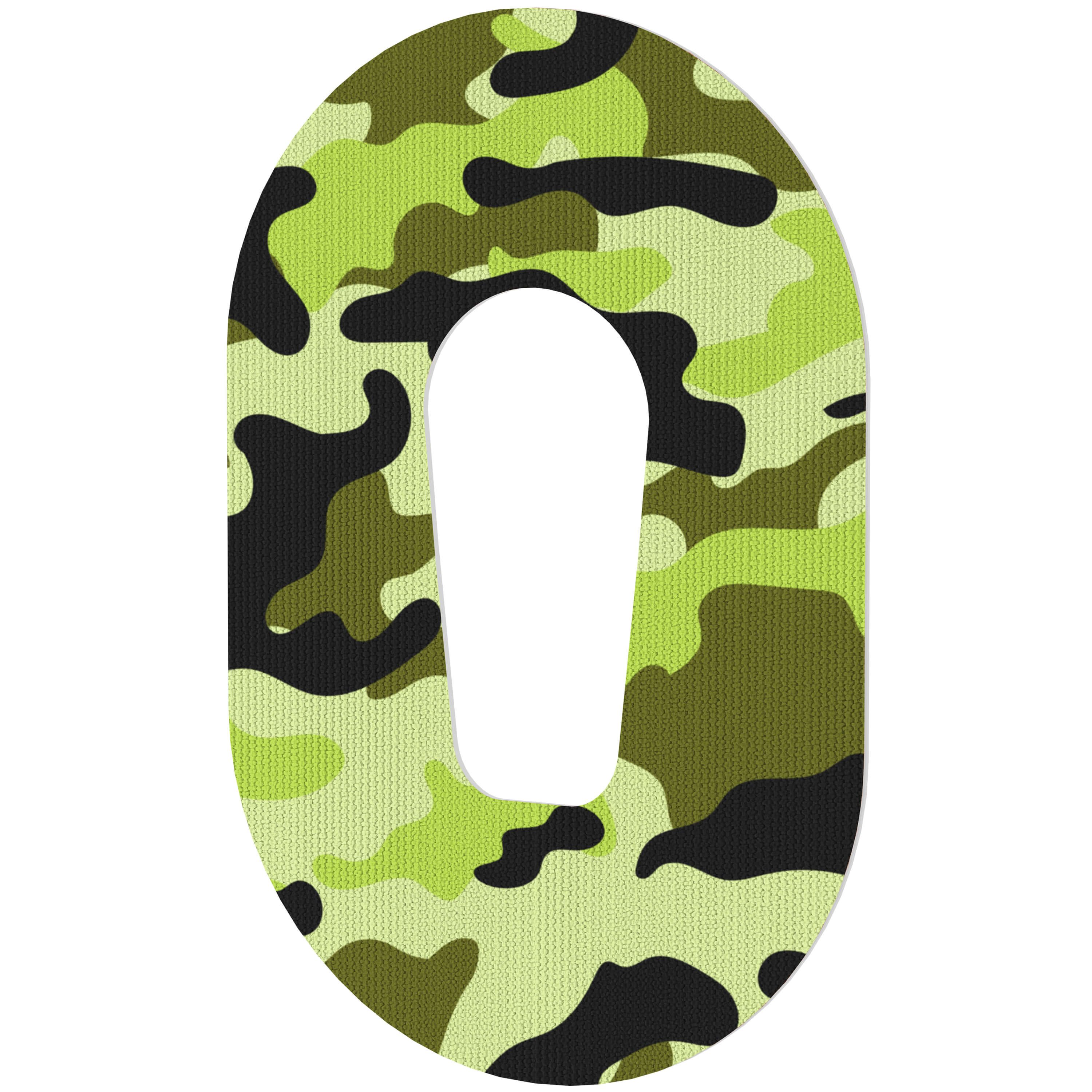 Cerotto ad anello con motivo mimetico verde e nero.