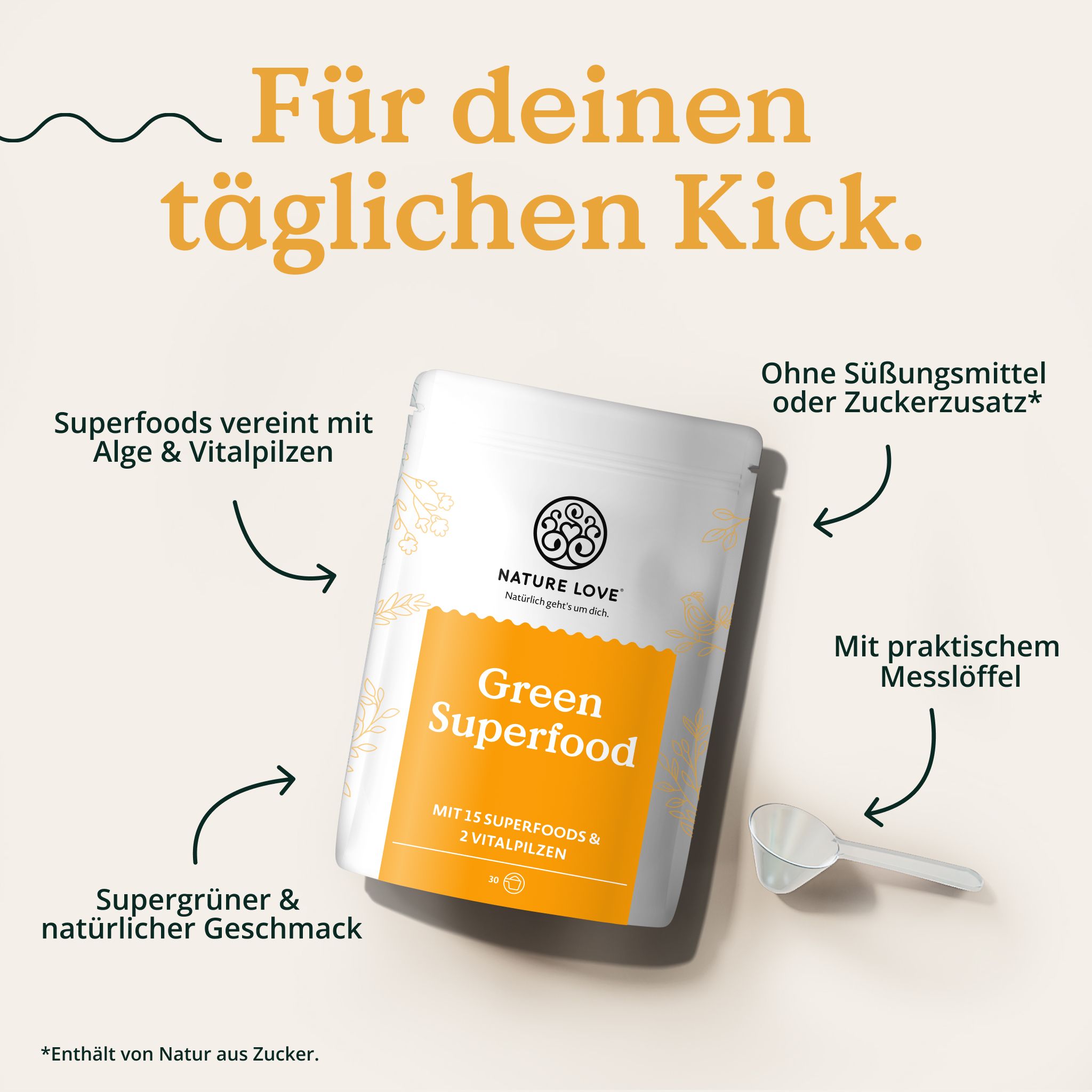 NATURE LOVE® Polvere di Superalimenti Verdi