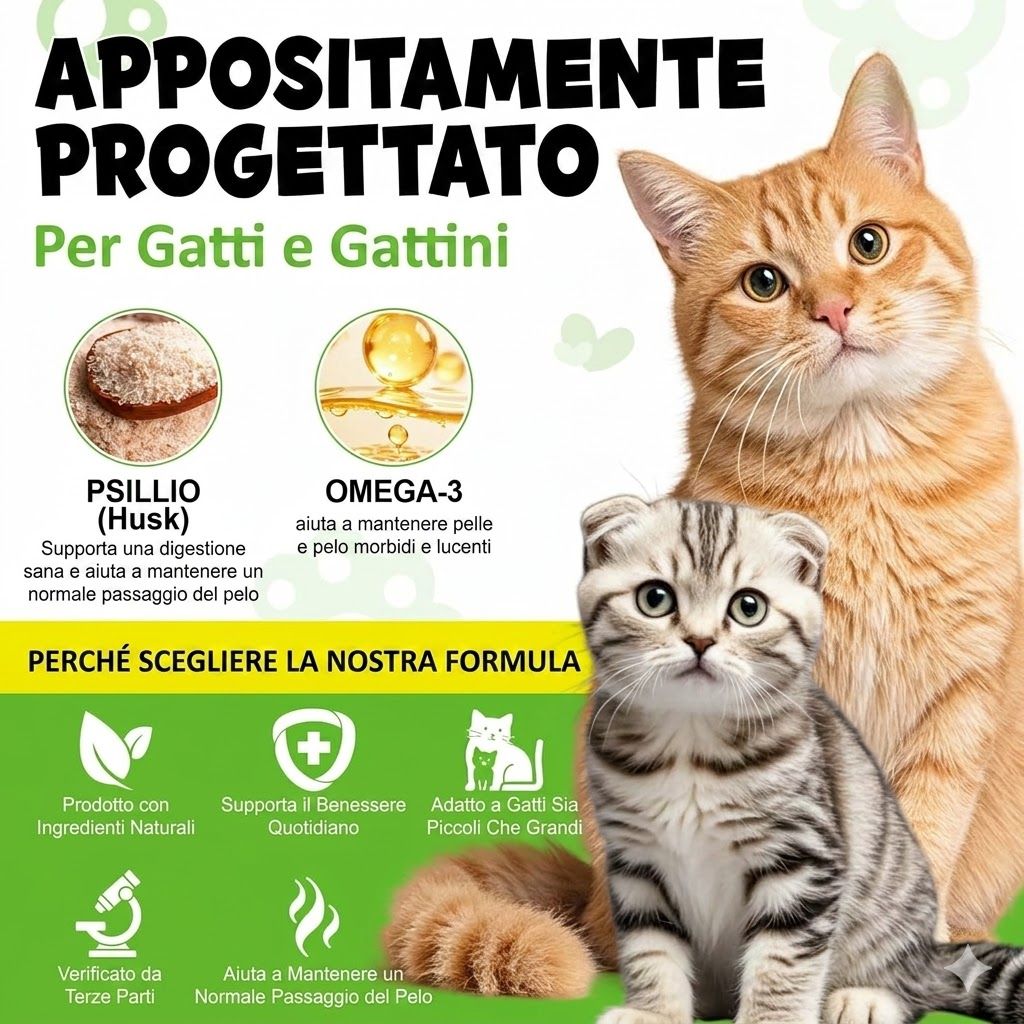 Abodiuss anti boli di pelo per gatti