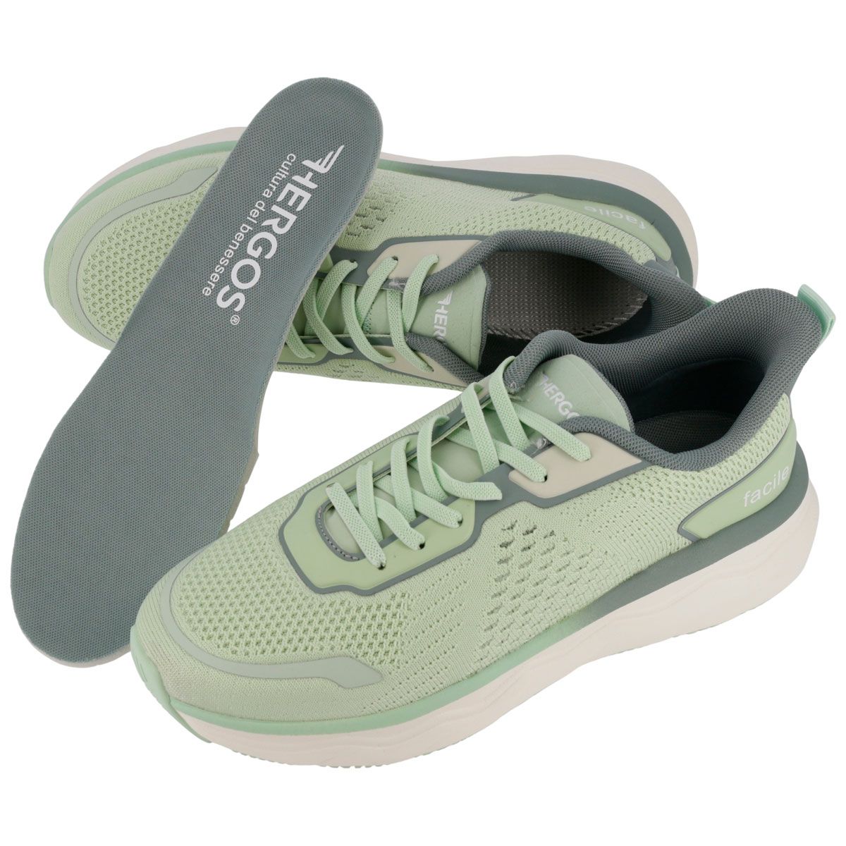 Hergos H3840 -  Sneaker leggera in tessuto traspirante e plantare estraibile