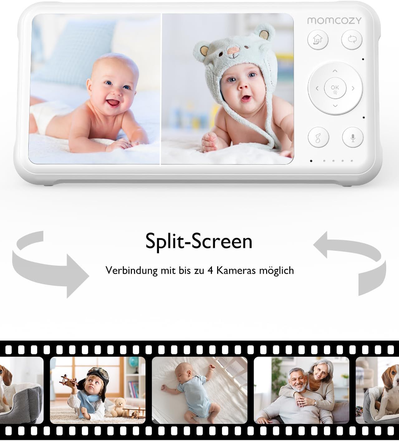 Baby monitor con telecamera Momcozy da 5 pollici con video HD 1080P