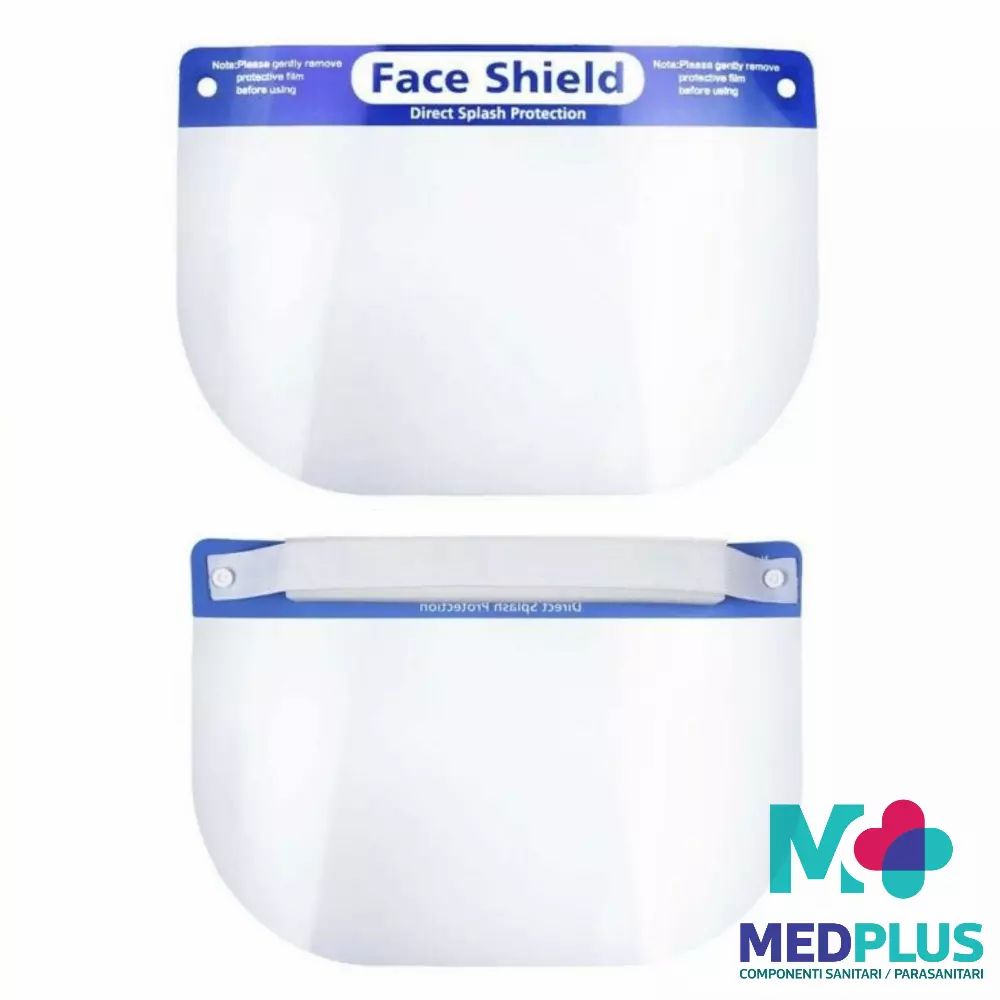 VISIERA PROTETTIVA SCHERMO FACCIALE DI SICUREZZA PARAFIATO 100% TRASPARENTE PC