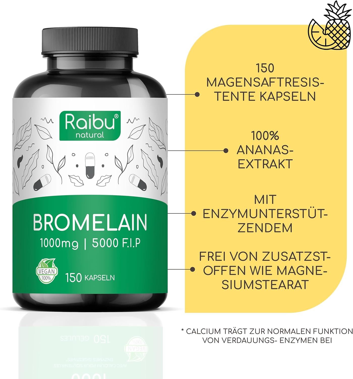 RAIBU Bromelina Enzima Digestivo 2500 GDU