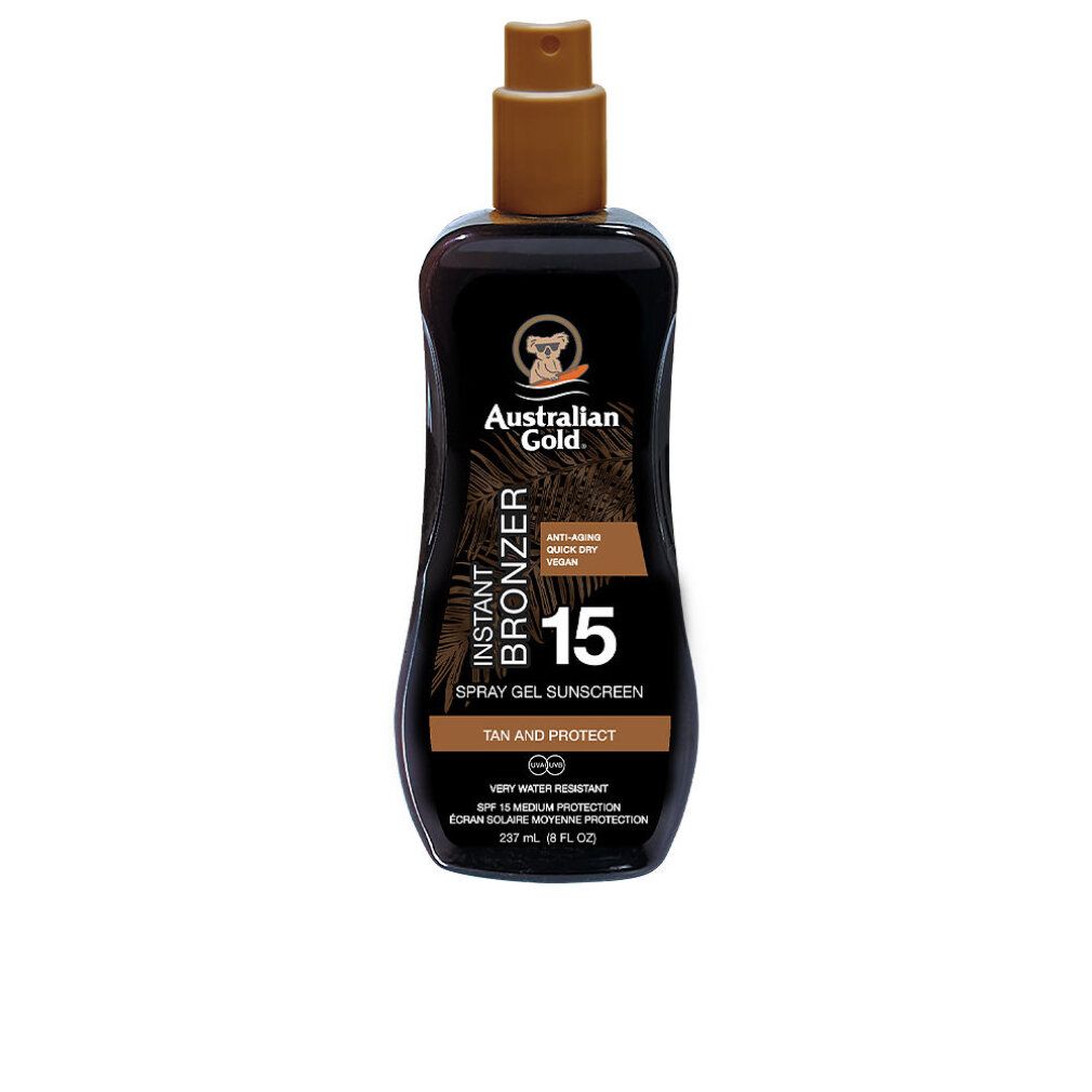 Australian Gold Gel Spray SPF 15 con Bronzer Istantaneo 237 ml