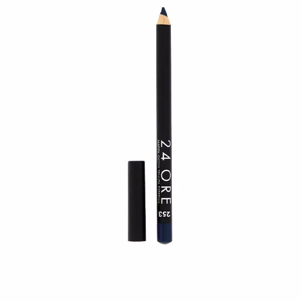 Eyeliner Deborah Milano 24Ore 253. Matita occhi blu con corpo e cappuccio neri. Nome del prodotto e numero colore visibili.