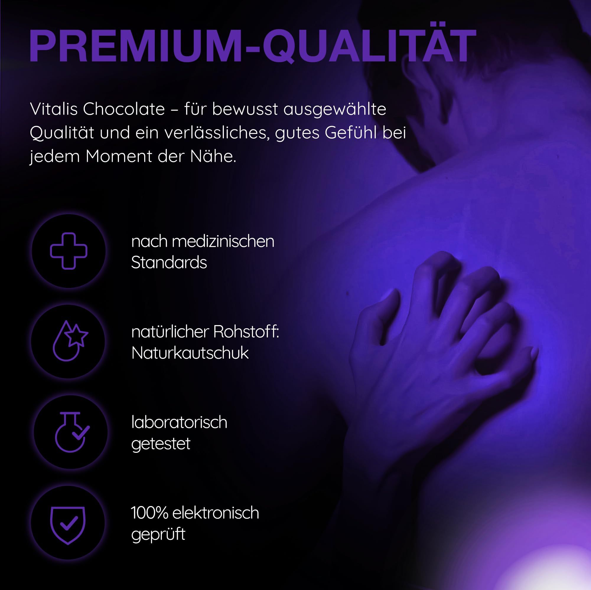 Preservativi Vitalis Cioccolato: Qualità premium, lattice naturale, testato, verificato.