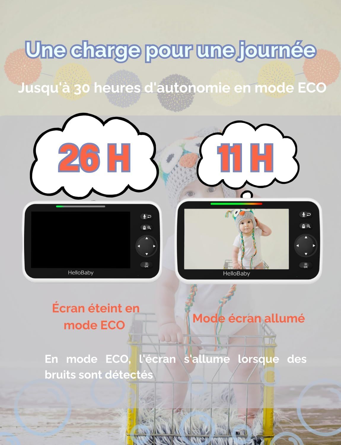 Baby monitor con 2 telecamere HelloBaby