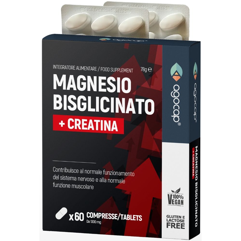 Magnesio Bisglicinato + Creatina monoidrato Agocap - Supporto quotidiano sistema nervoso e muscolare