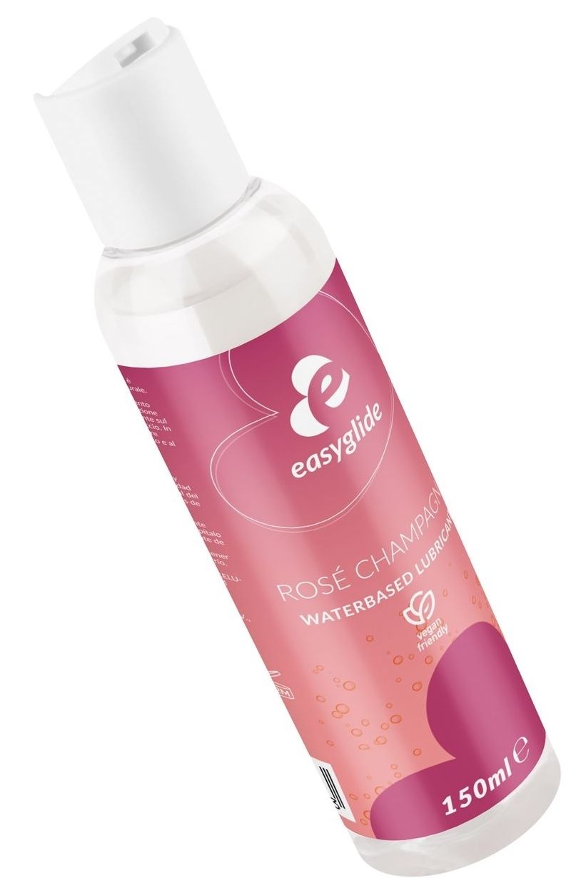 Vista obliqua di un flacone trasparente con tappo bianco. Etichetta rosa con nome e logo. Sigillo vegano. 150ml.