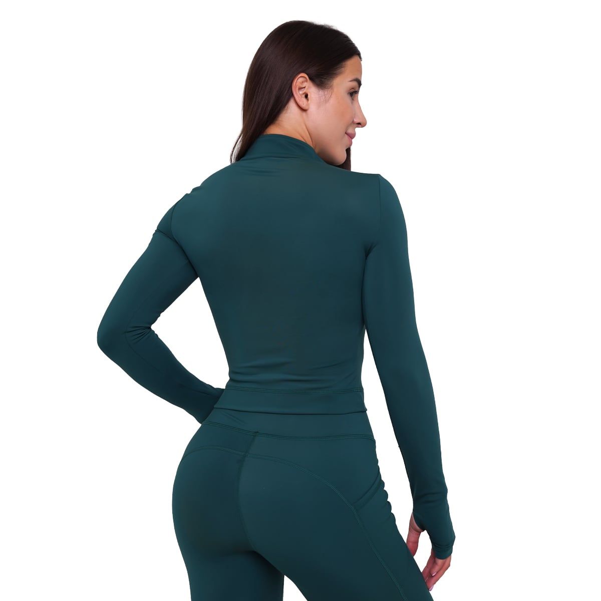 GymBeam Top donna Ignite cropped slim verde scuro