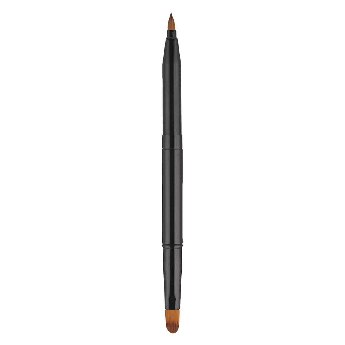 Applicatore labbra nero a doppia punta, con setole fini e piatte.