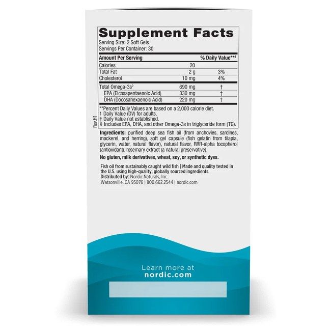 NORDIC NATURALS Omega-3 690 mg di gelatina di pesce - Gusto limone