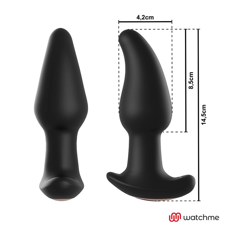 Tappo anale nero con dimensioni: 14,5 cm di lunghezza, 8,5 cm di lunghezza inseribile, 4,2 cm di larghezza.