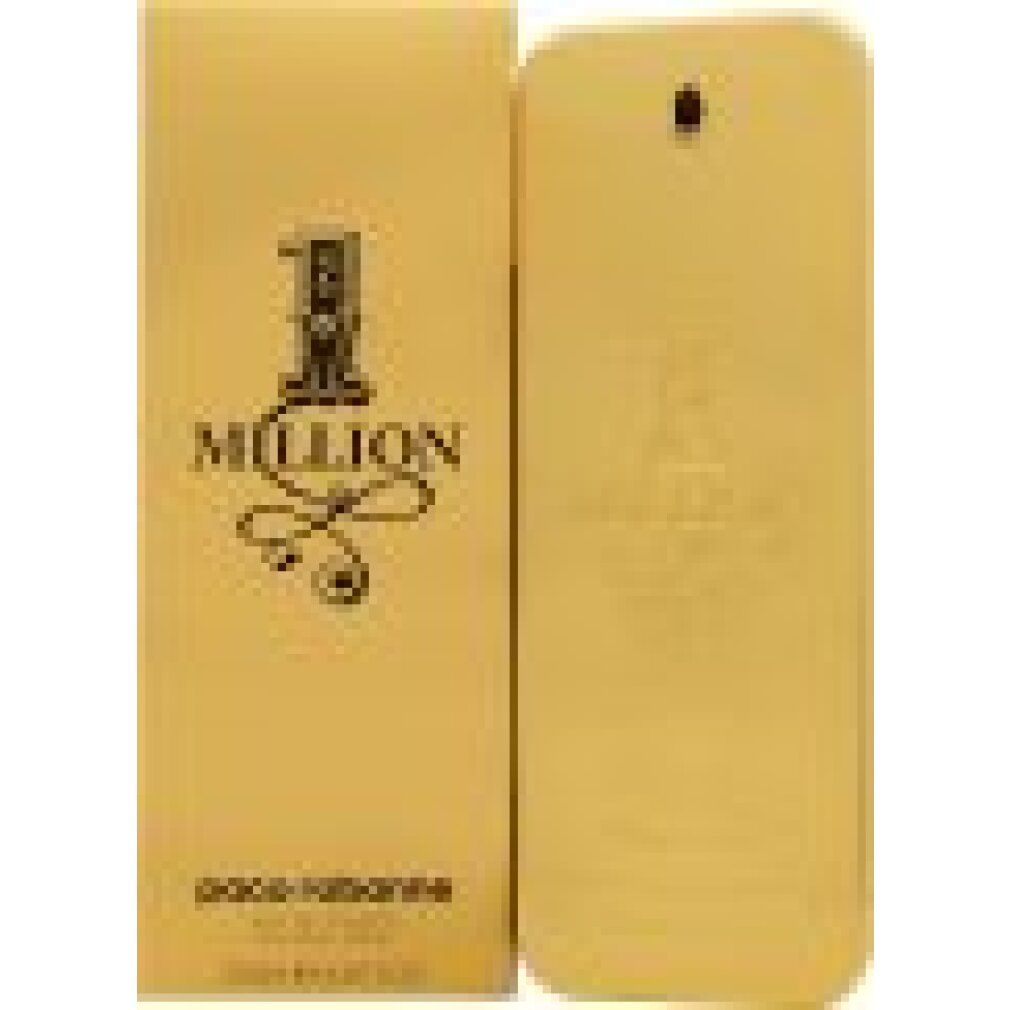 Confezione e flacone dorati. Scritta "1 MILLION" e "paco rabanne". Flacone con vaporizzatore. 200ml.