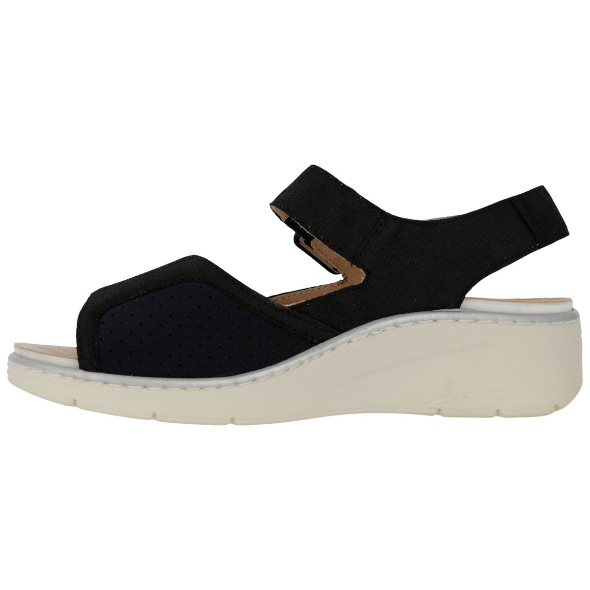 Hergos H5801 - Sandalo in pelle e tessuto elasticizzato con plantare estraibile