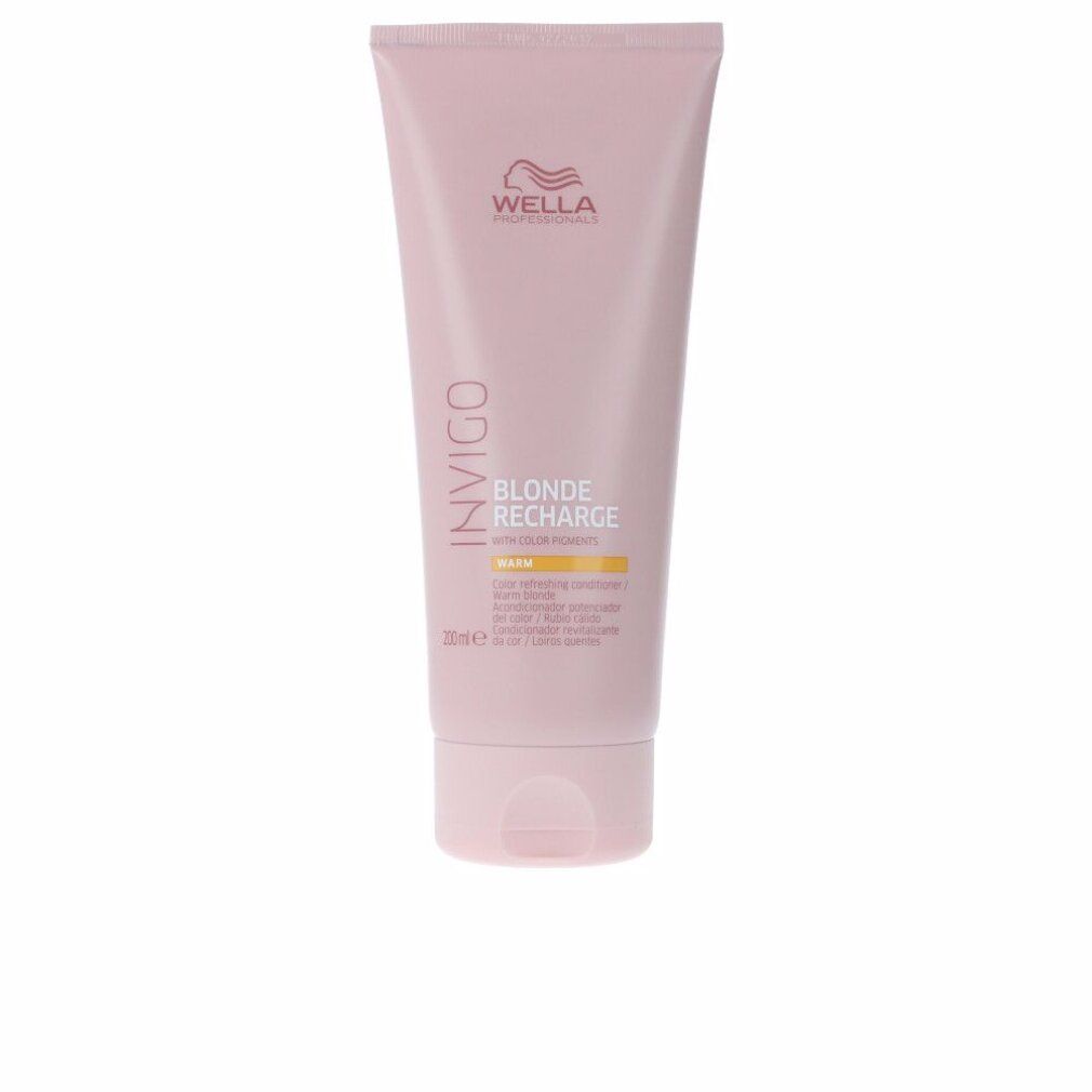 Tubo rosa Wella Invigo Blonde Recharge. Testo: Warm, 200ml.