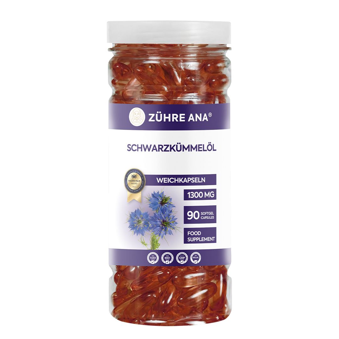 Zühre Ana Olio di Nigella Capsule molli, 1300 mg, 90 capsule.