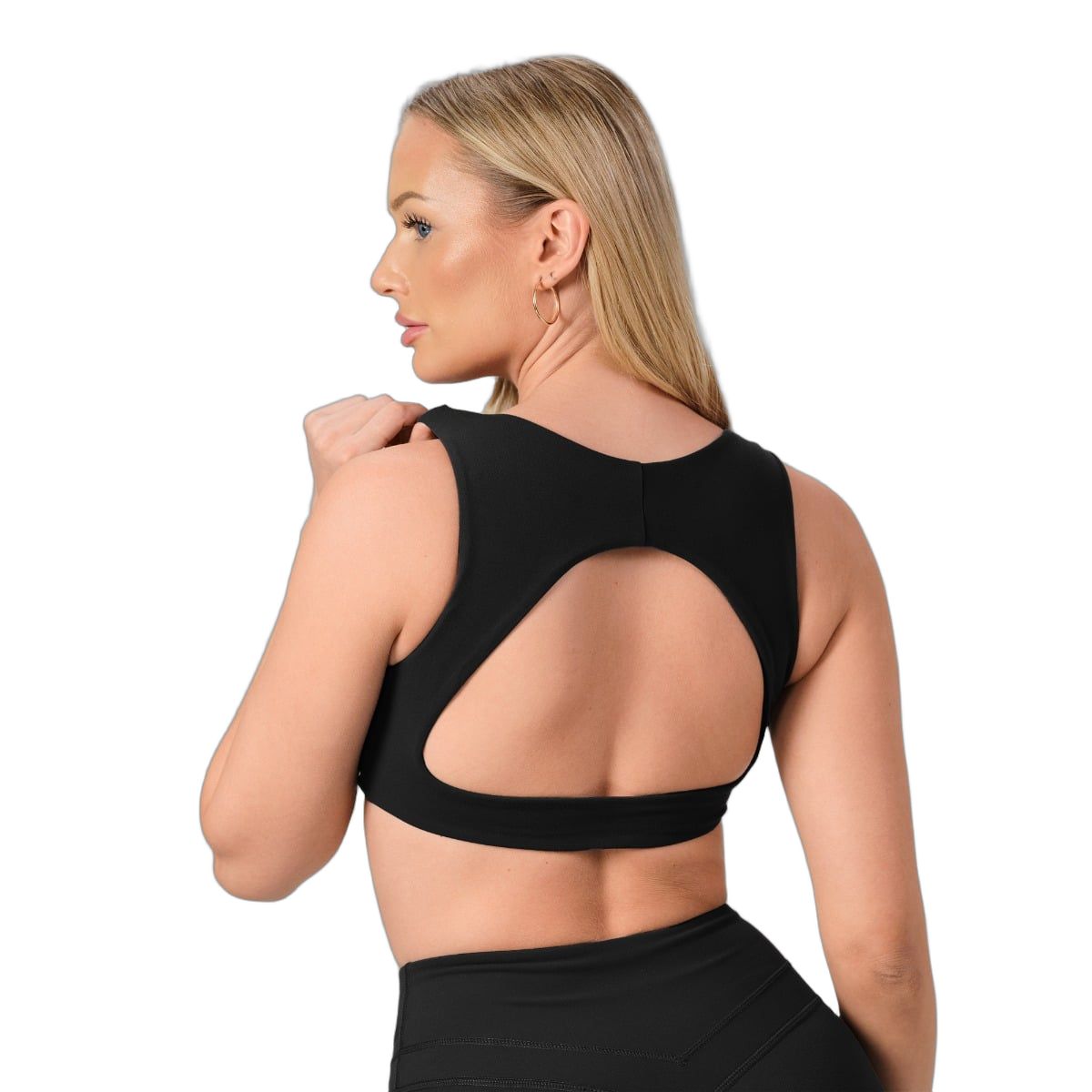 GymBeam Reggiseno sportivo donna NEO Black con spalline larghe