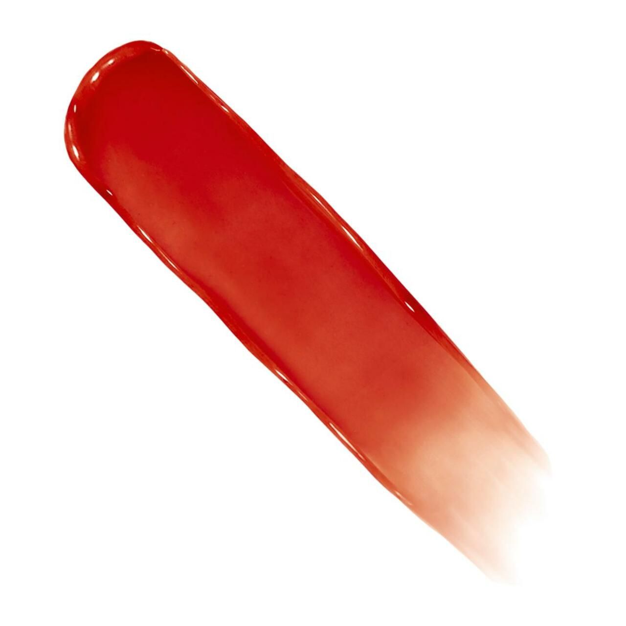 Campione di rossetto rosso. Sfumatura da intenso a trasparente.