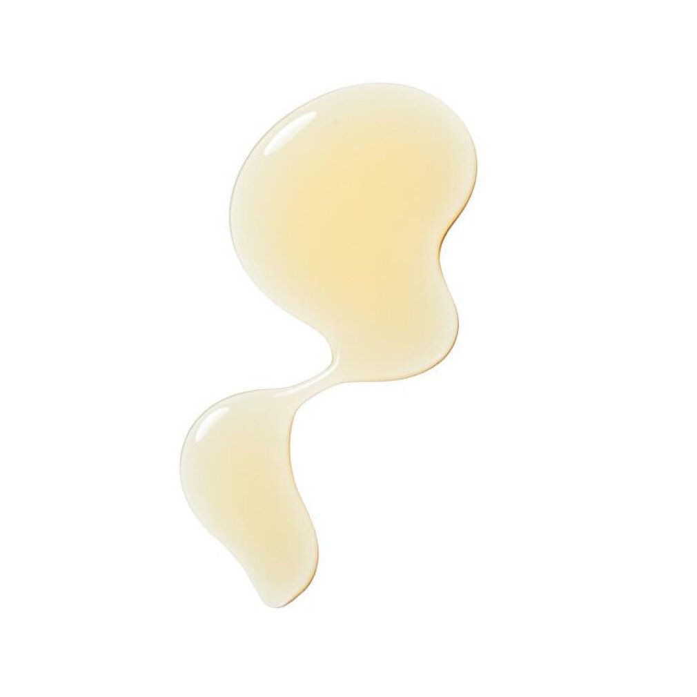 Liquido gelatinoso, giallastro. Su sfondo bianco. Forma: goccia.
