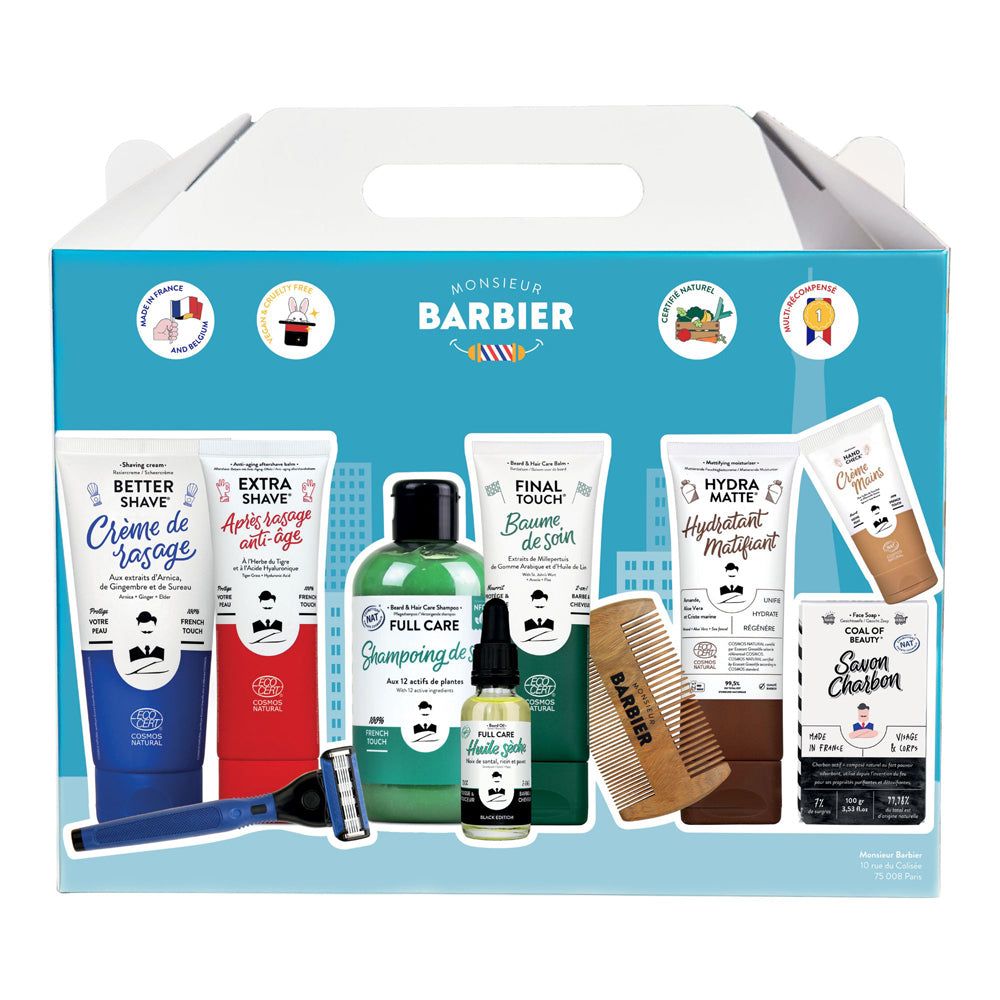 Monsieur BARBIER - Set completo per la cura della pelle maschile - THE BARBERSHOP COLLECTION BOX