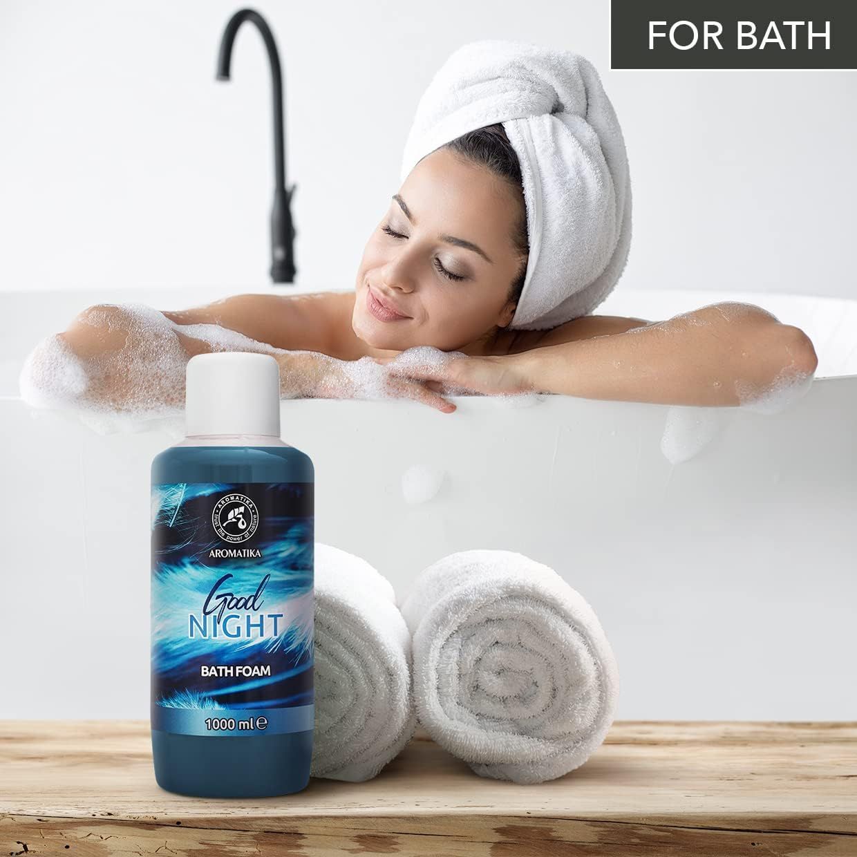 AROMATIKA Schiuma da bagno Buona Notte con olio essenziale di lavanda