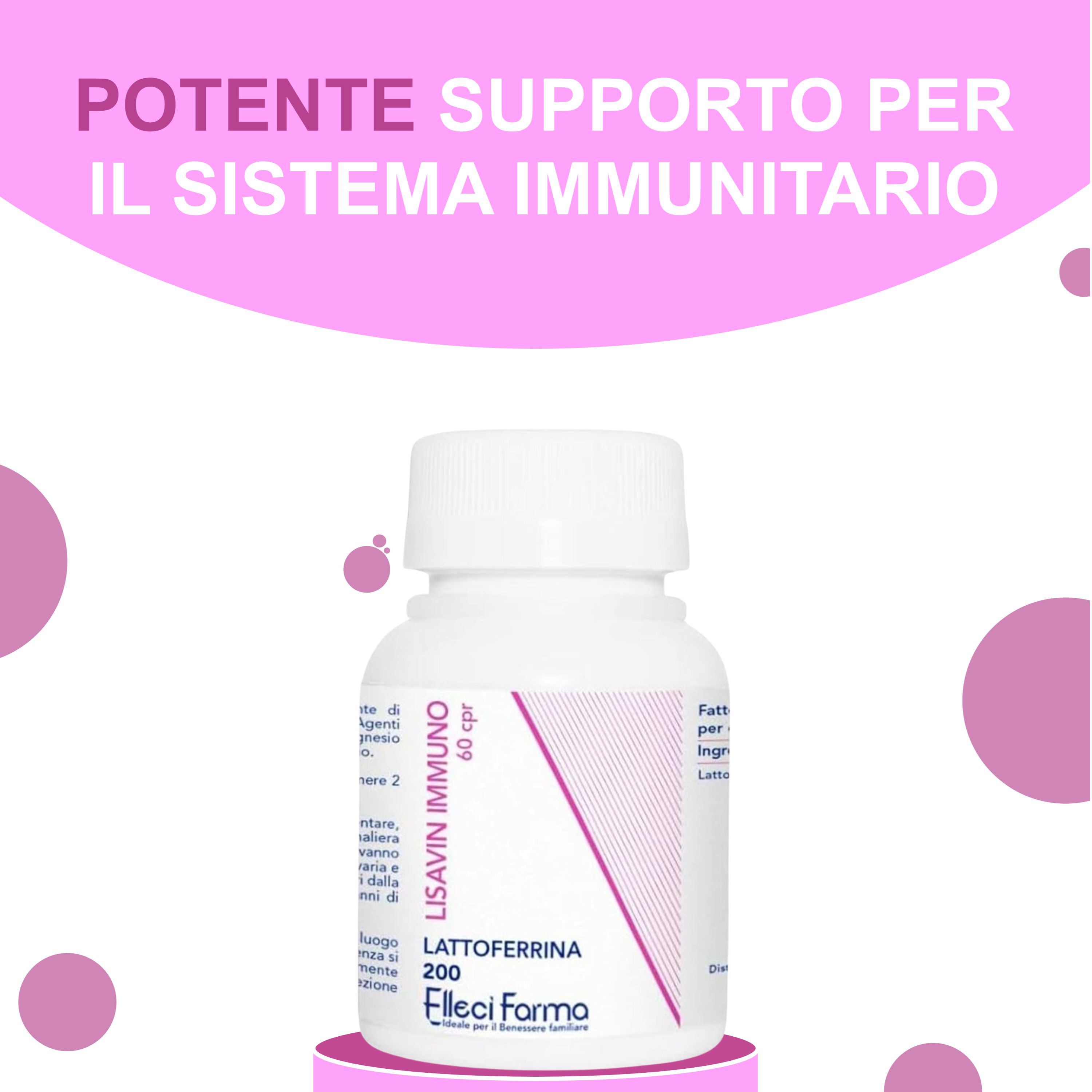Elleci Farma - Lisavin Immuno Integratore Lattoferrina 200mg Echinacea Vitamina C 60cpr