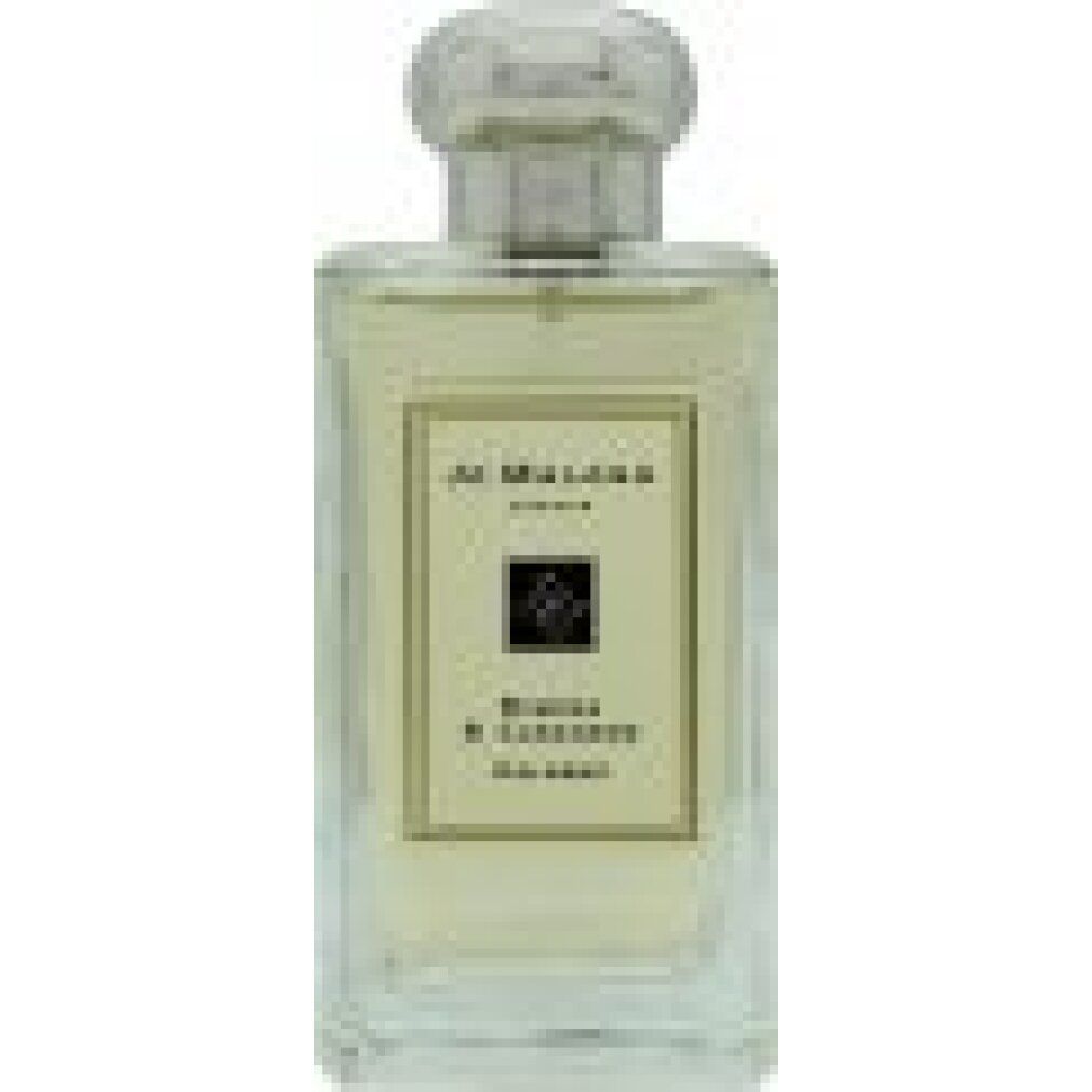 Flacone in vetro con tappo argentato. Scritta: Jo Malone London, Mimosa & Cardamom Cologne.