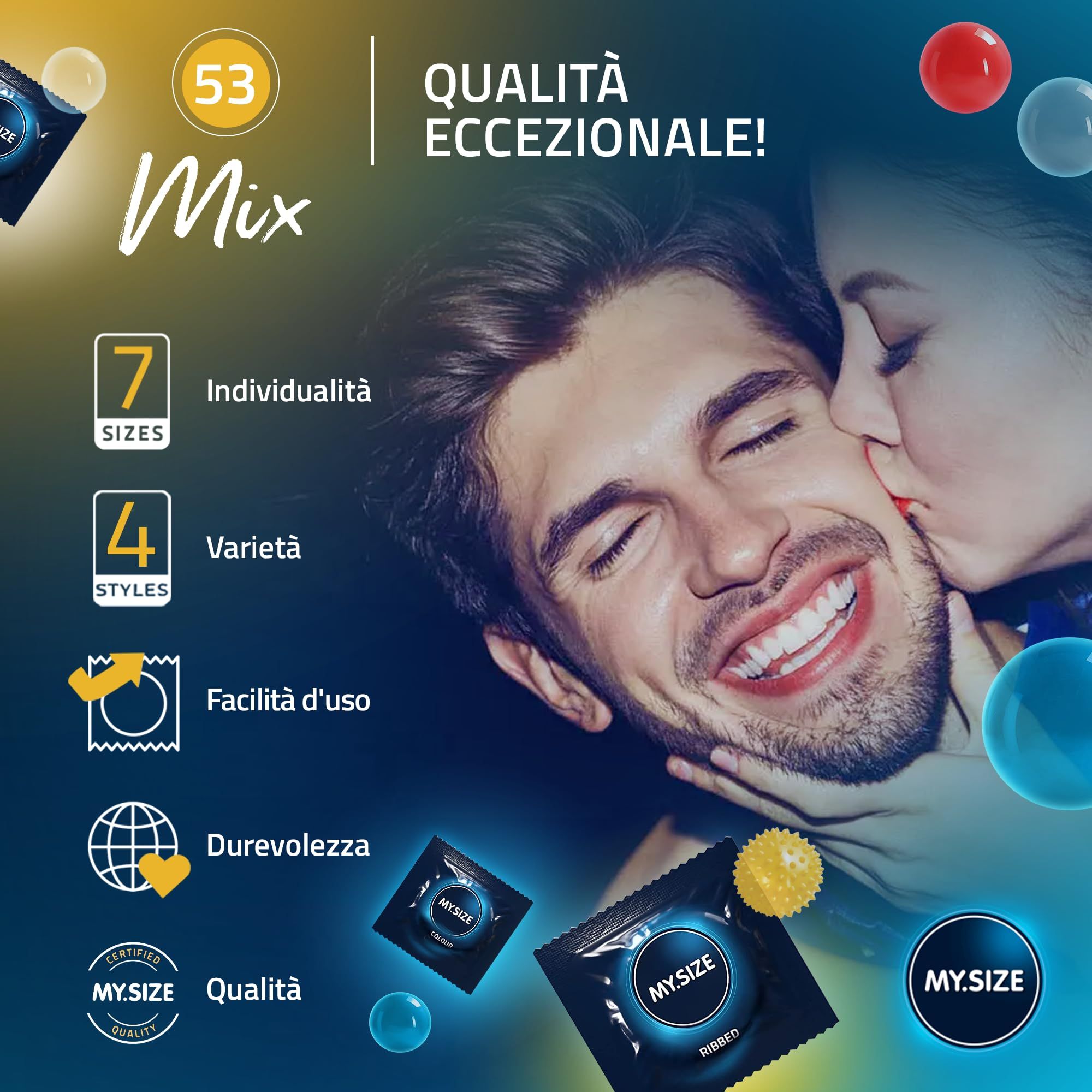 MY.SIZE Mix Set Preservativi Taglia 3 53mm