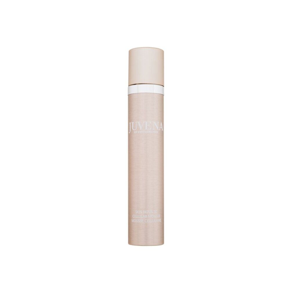 Flacone beige con tappo bianco. Scritta: Juvena, Skin Nova SC Cellular Mousse.