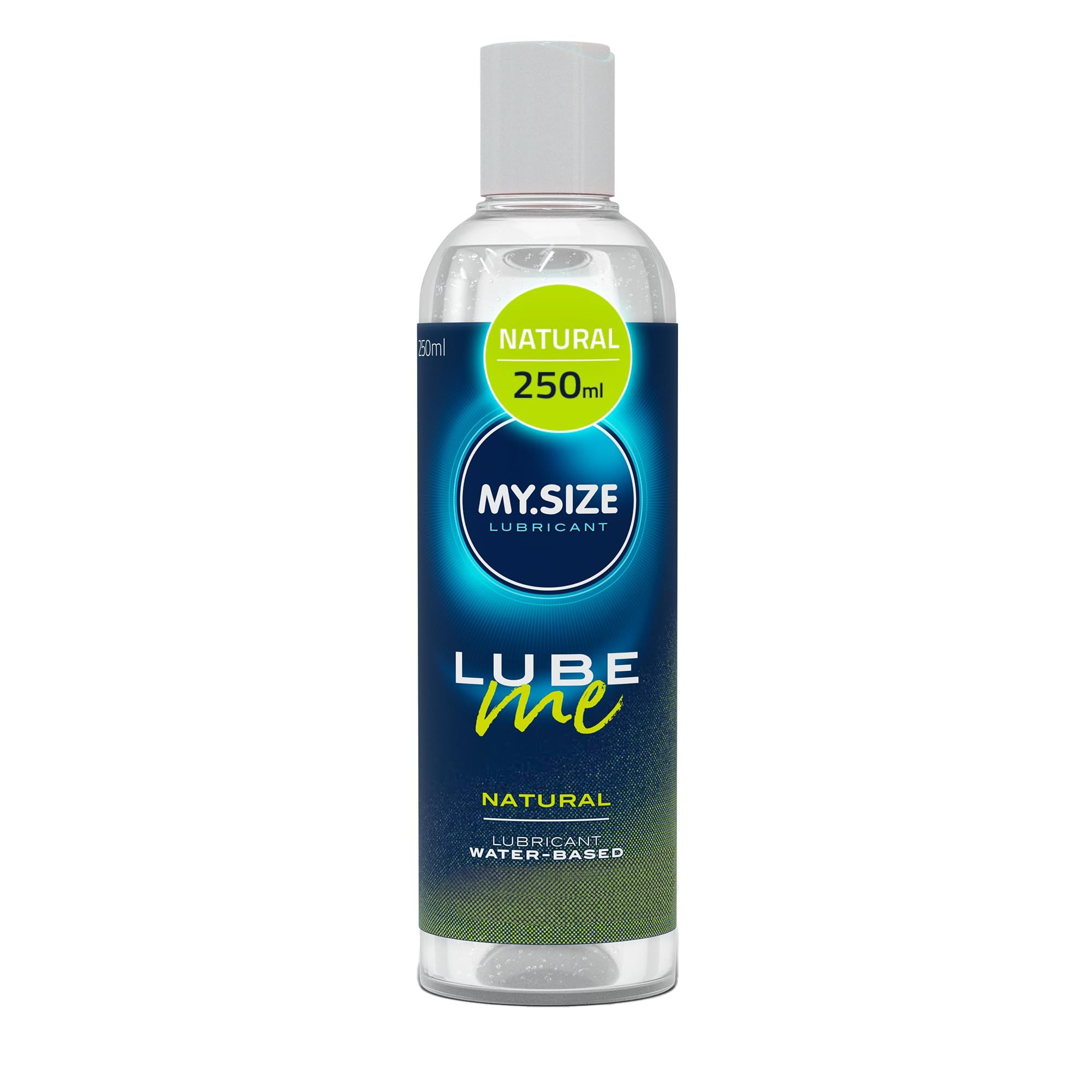 Flacone di gel lubrificante MY.SIZE Lube Me Natural con tappo verde.