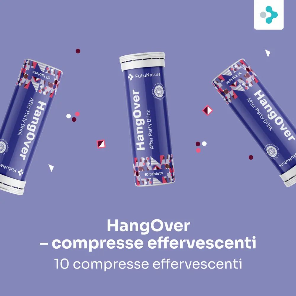 FutuNatura HangOver - 10 compresse effervescenti. Idratazione e pensieri chiari, miglior prezzo.