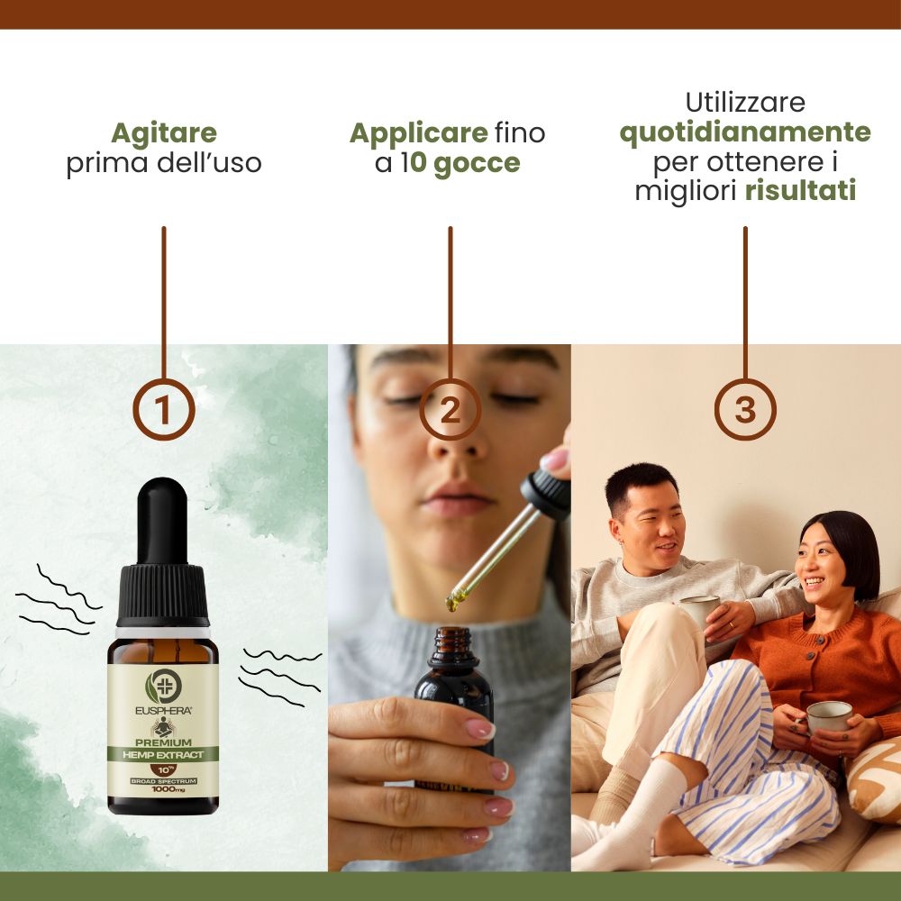 Olio CBD 10% Broad Spectrum - Rilassamento e Sonno - Eusphera HEMP EXTRACT