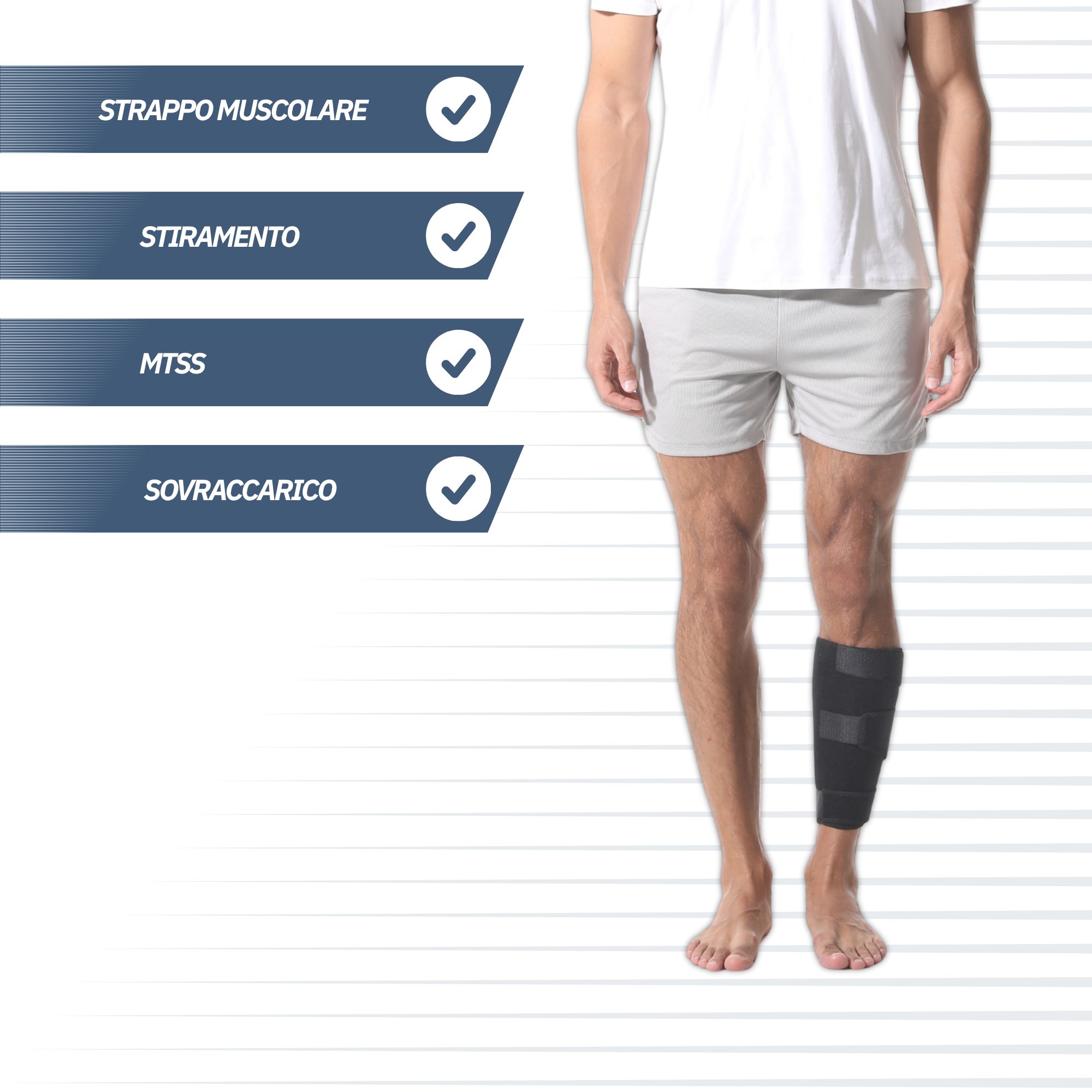 Fascia nera per polso con velcro e cuciture solide. Traspirante.