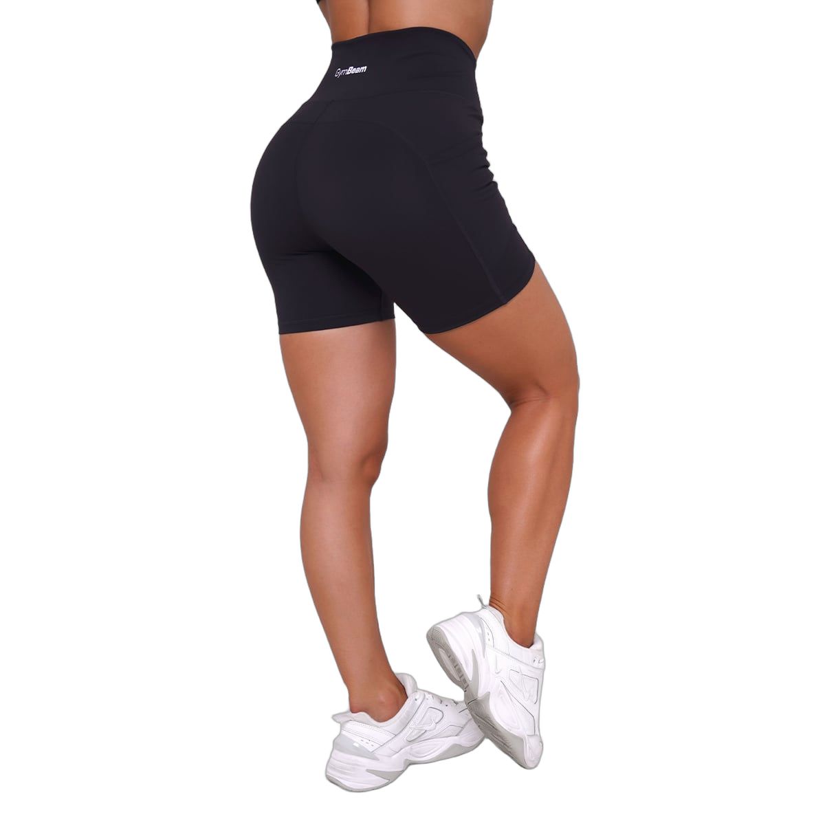 GymBeam Pantaloncini donna Ignite a vita alta con tasche nero