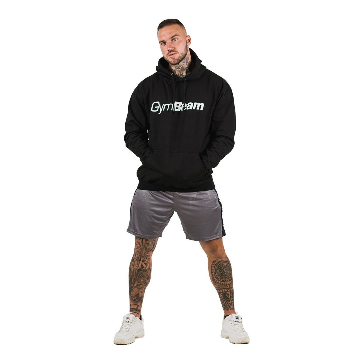 GymBeam Felpa uomo PRO con cappuccio regular Black