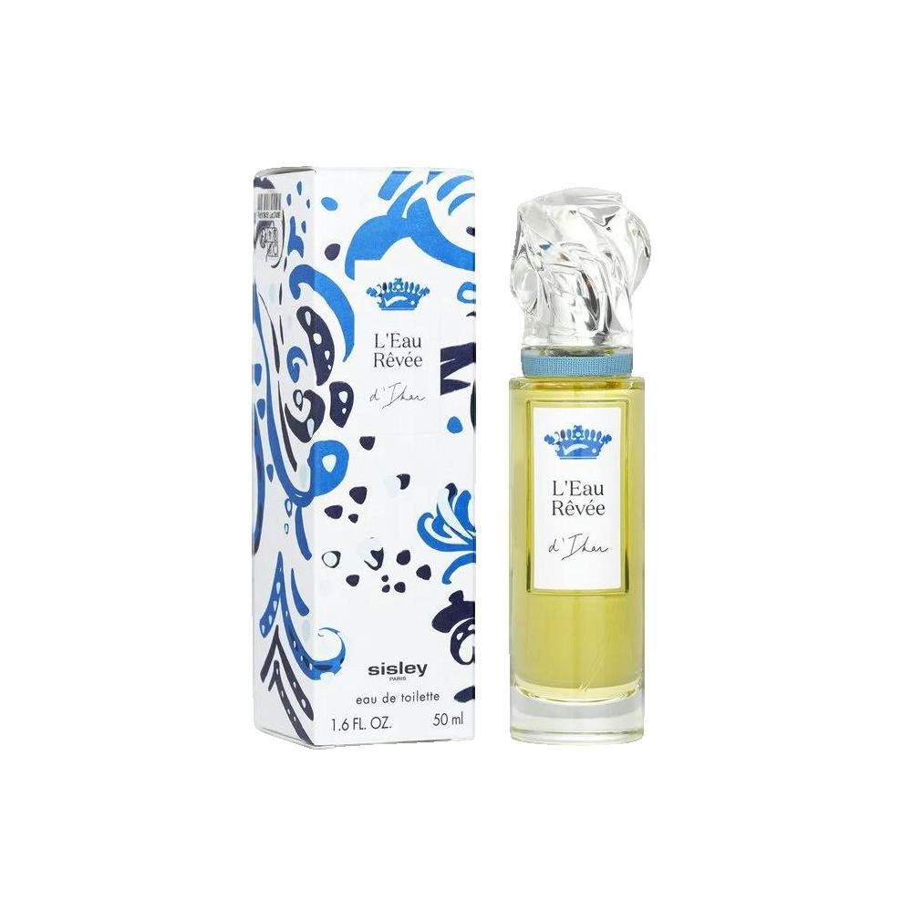 Sisley L'Eau Rêvée d'Ikar Eau de Toilette. Flacone e confezione. Flacone in vetro, liquido blu. 50 ml.