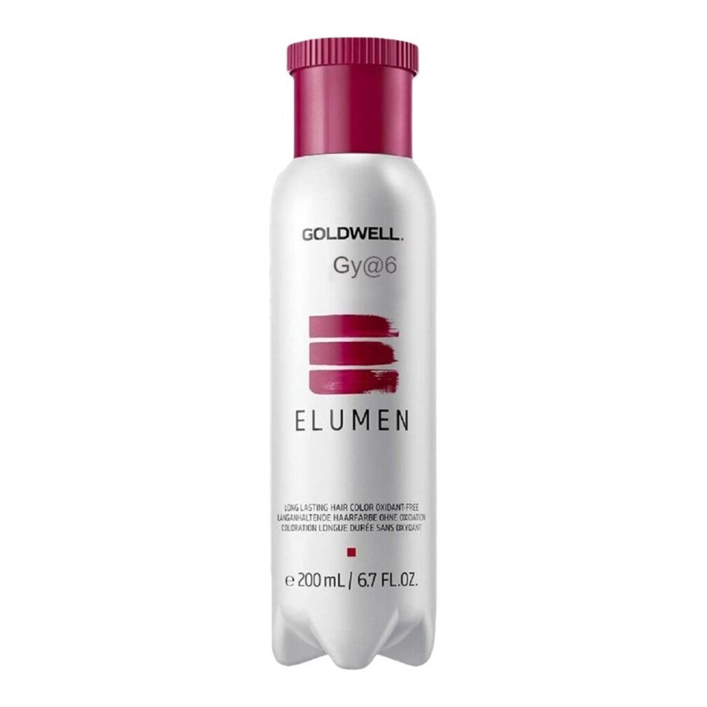 Goldwell Elumen gy@6 colorazione per capelli. Bottiglia con tappo rosso ed etichetta. Volume: 200ml.