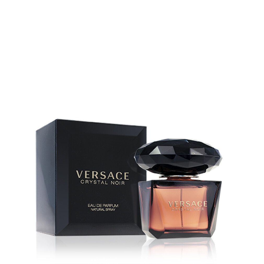 Versace Crystal Noir Eau de Parfum. Flacone nero con tappo cristallo e scatola nera. 50 ml.