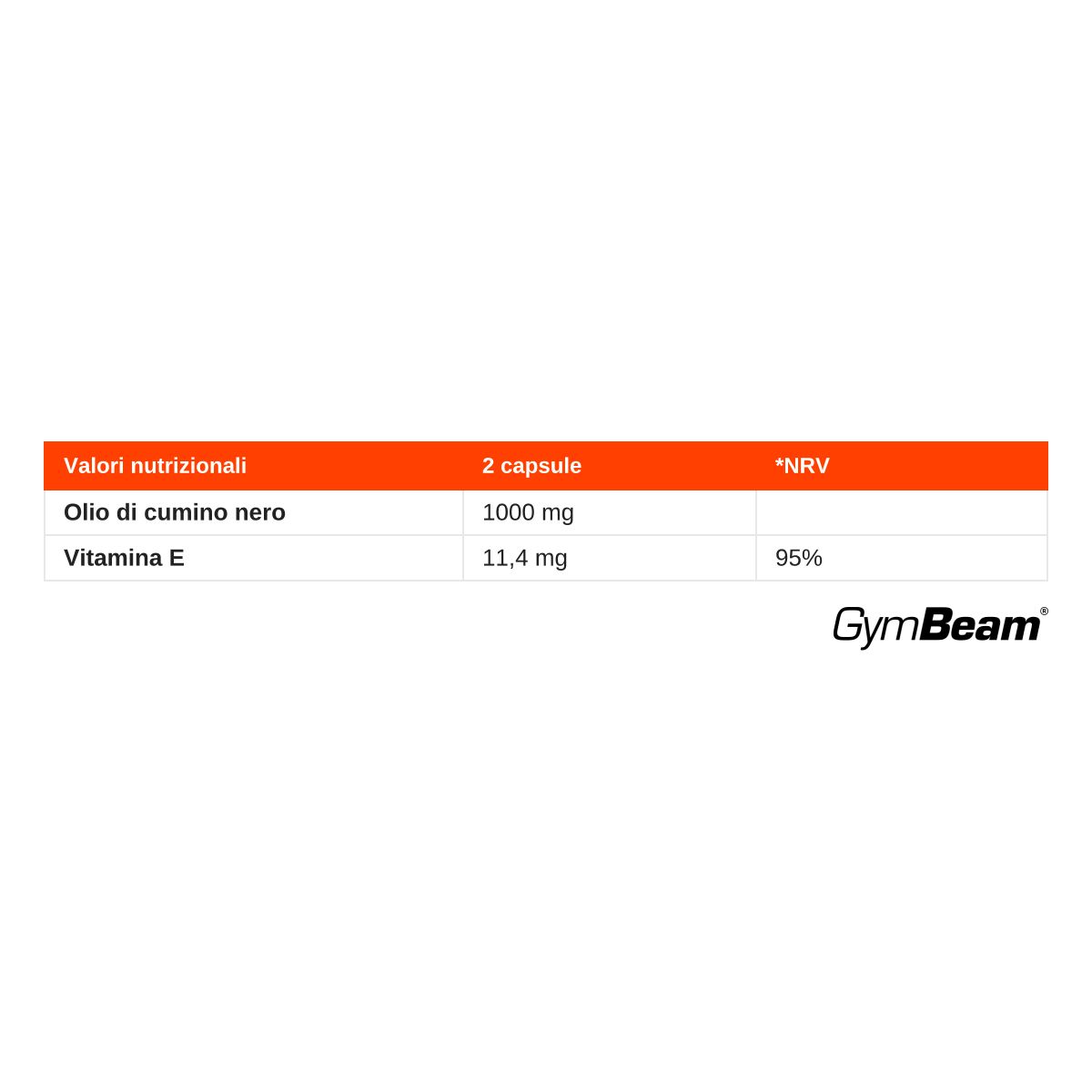 GymBeam Olio di Semi di Cumino Nero Nigella sativa con vitamina E capsule