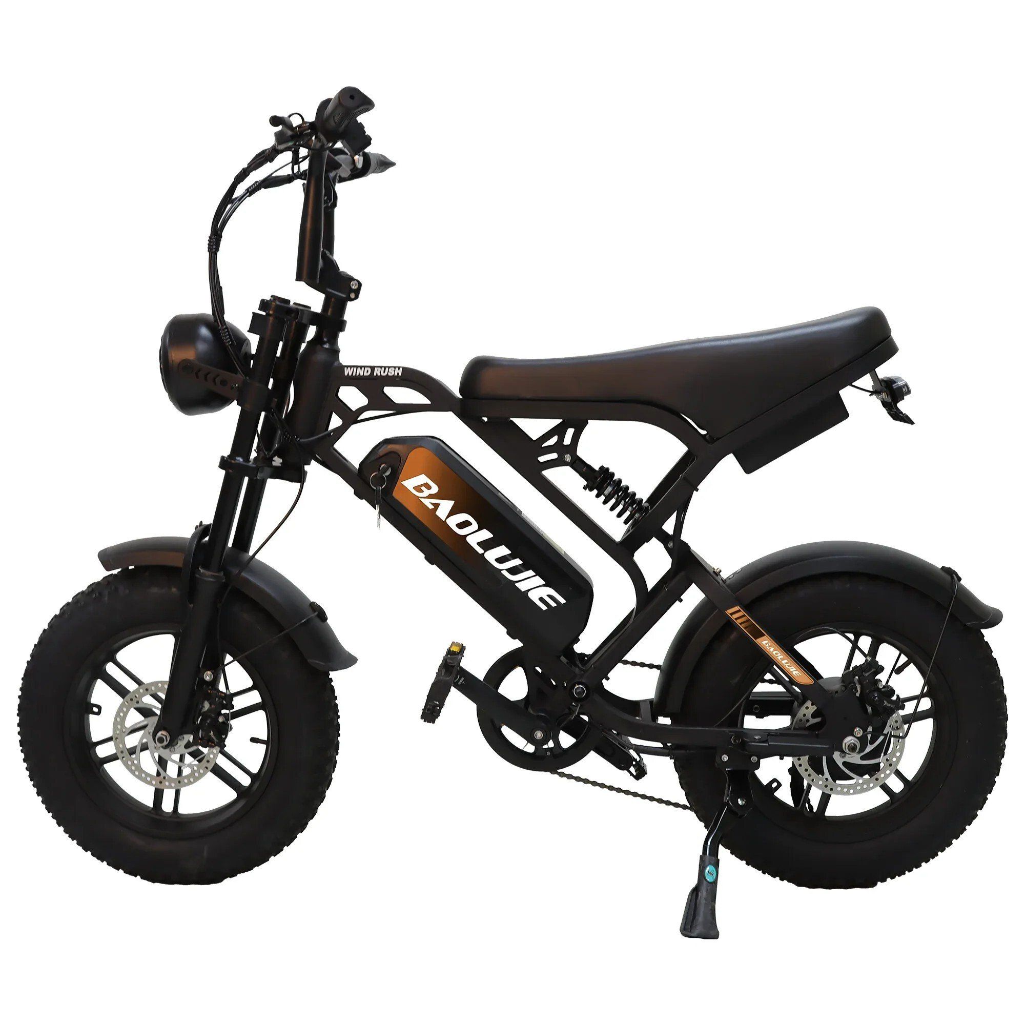 BAOLUJIE F2 Bici Elettrica Full Suspension, 48V 13Ah, 16"x4.0"