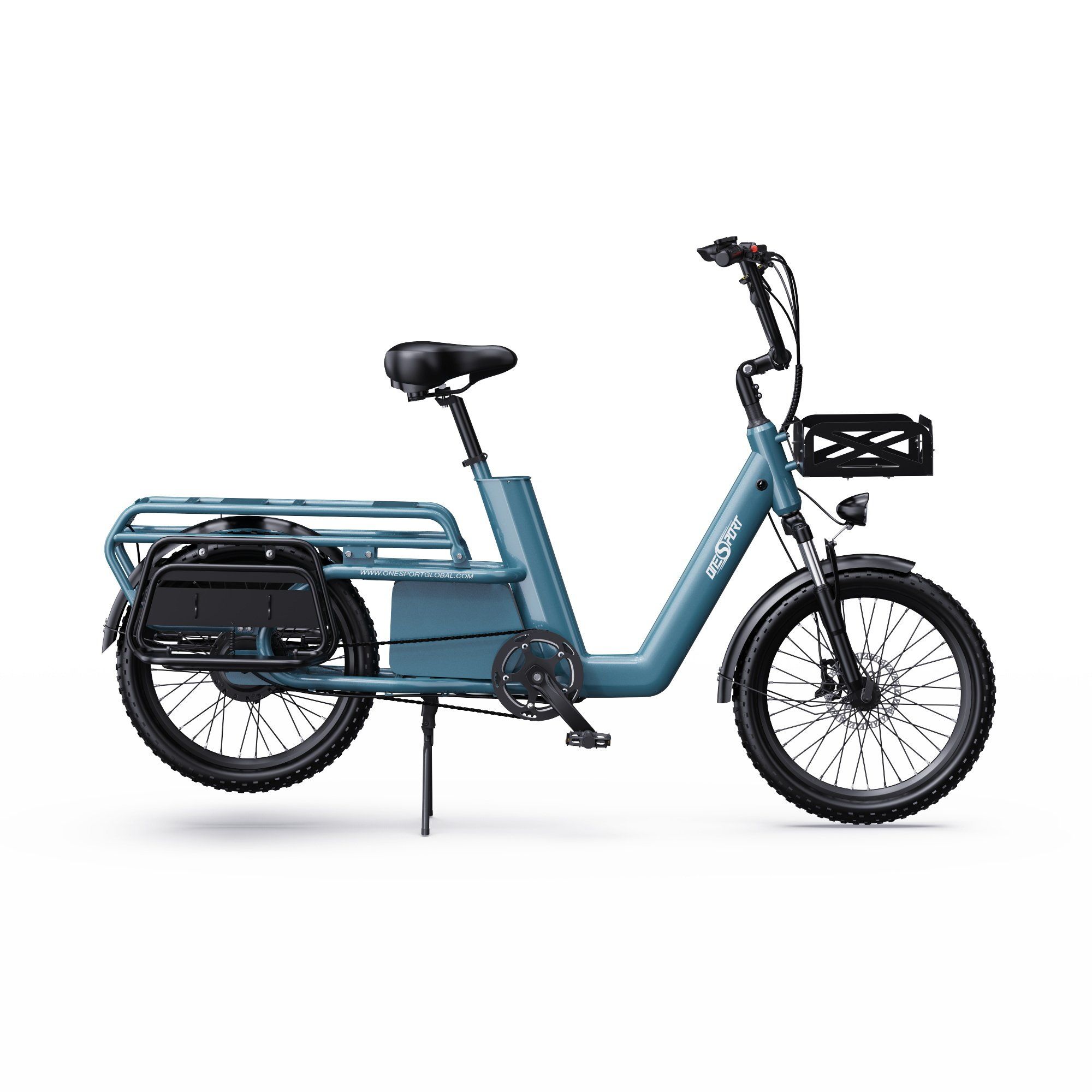 ONESPORT OT01 Bicicletta elettrica cargo Longtail con motore da 650W e batteria da 48V 27Ah