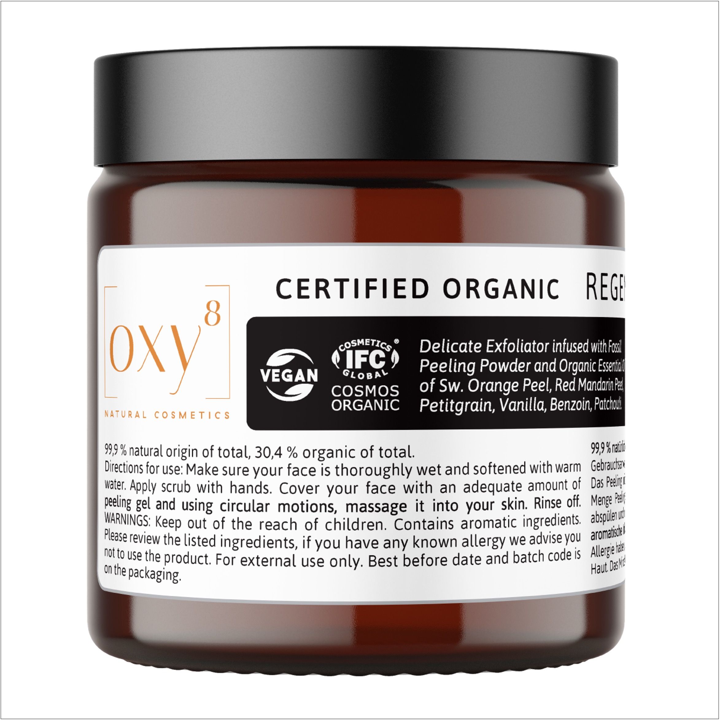 oxy8 Cosmetici naturali REGENERATING PEELING GEL – Anti Aging. Pulizia profonda. Rinnova la pelle