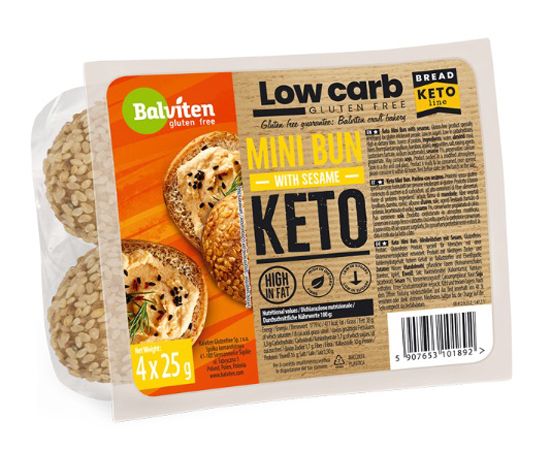 KETO Mini Bun con Sesamo Senza Glutine (4x25g) - Balviten