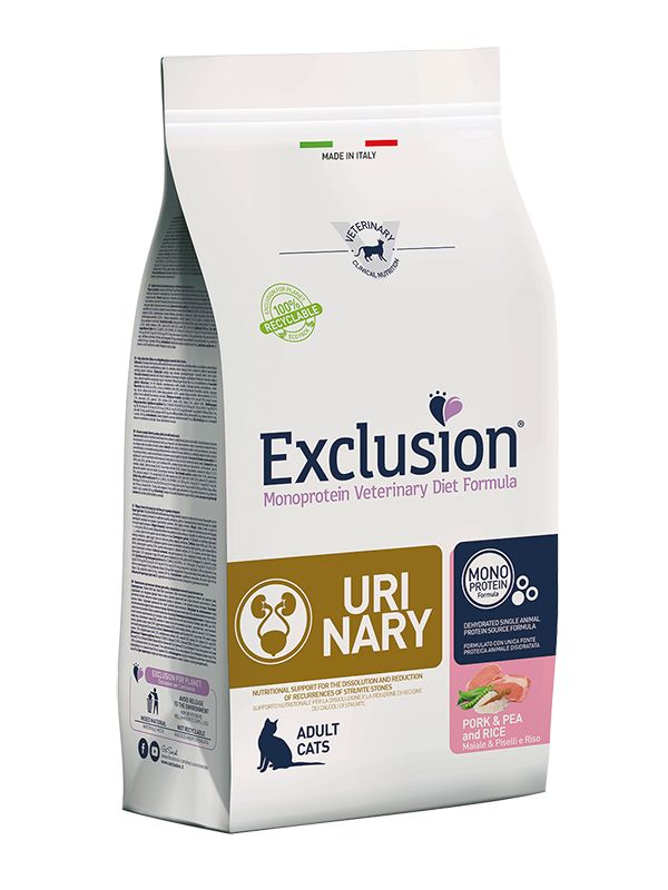 Exclusion urinary cat pork e pea and rice