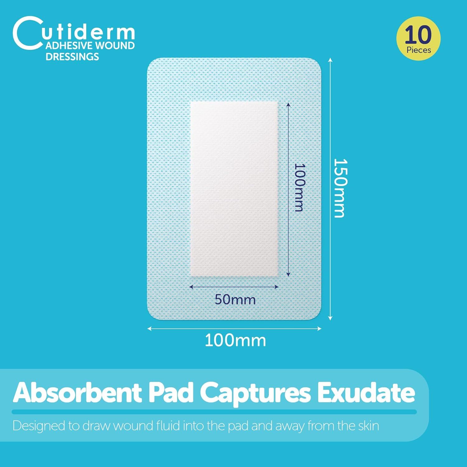 Bendaggio autoadesivo per ferite 10 x 15 cm Cutiderm