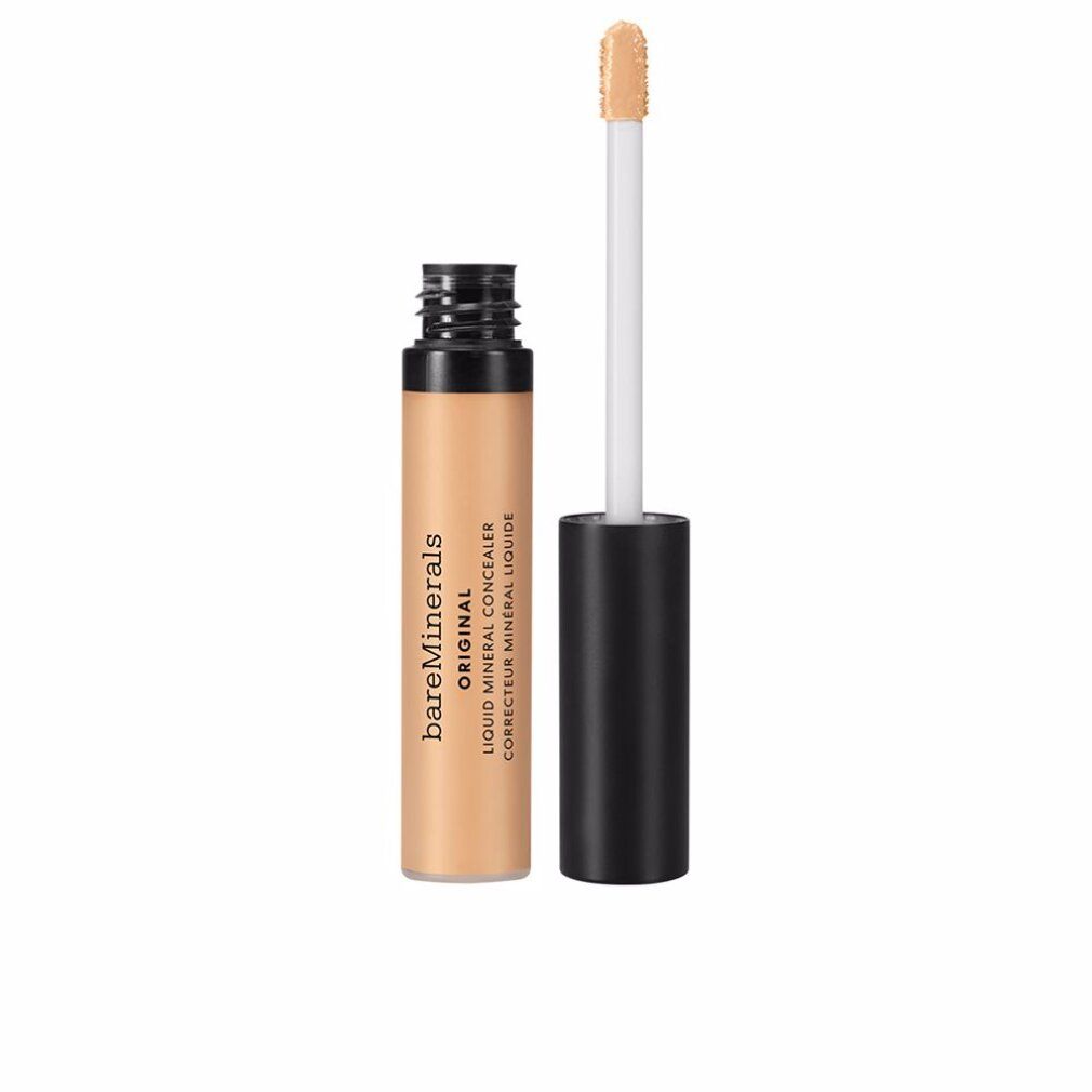 BareMinerals Original Liquid Concealer. Flacone con applicatore. Tappo nero, liquido chiaro. Testo: Original, Liquid Mineral Concealer.