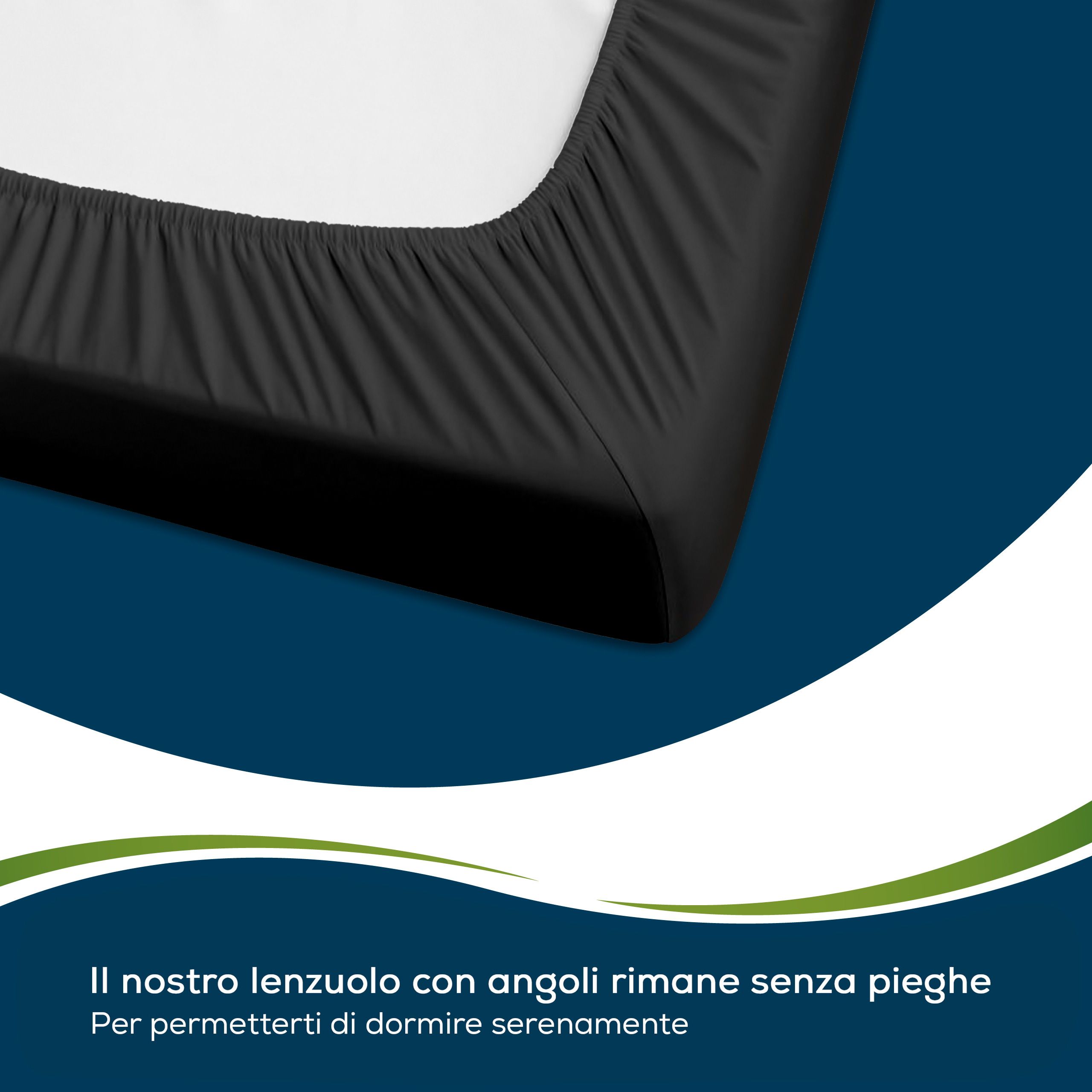 Sensalou lenzuolo con angoli 100 x 200 cm - nero antracite