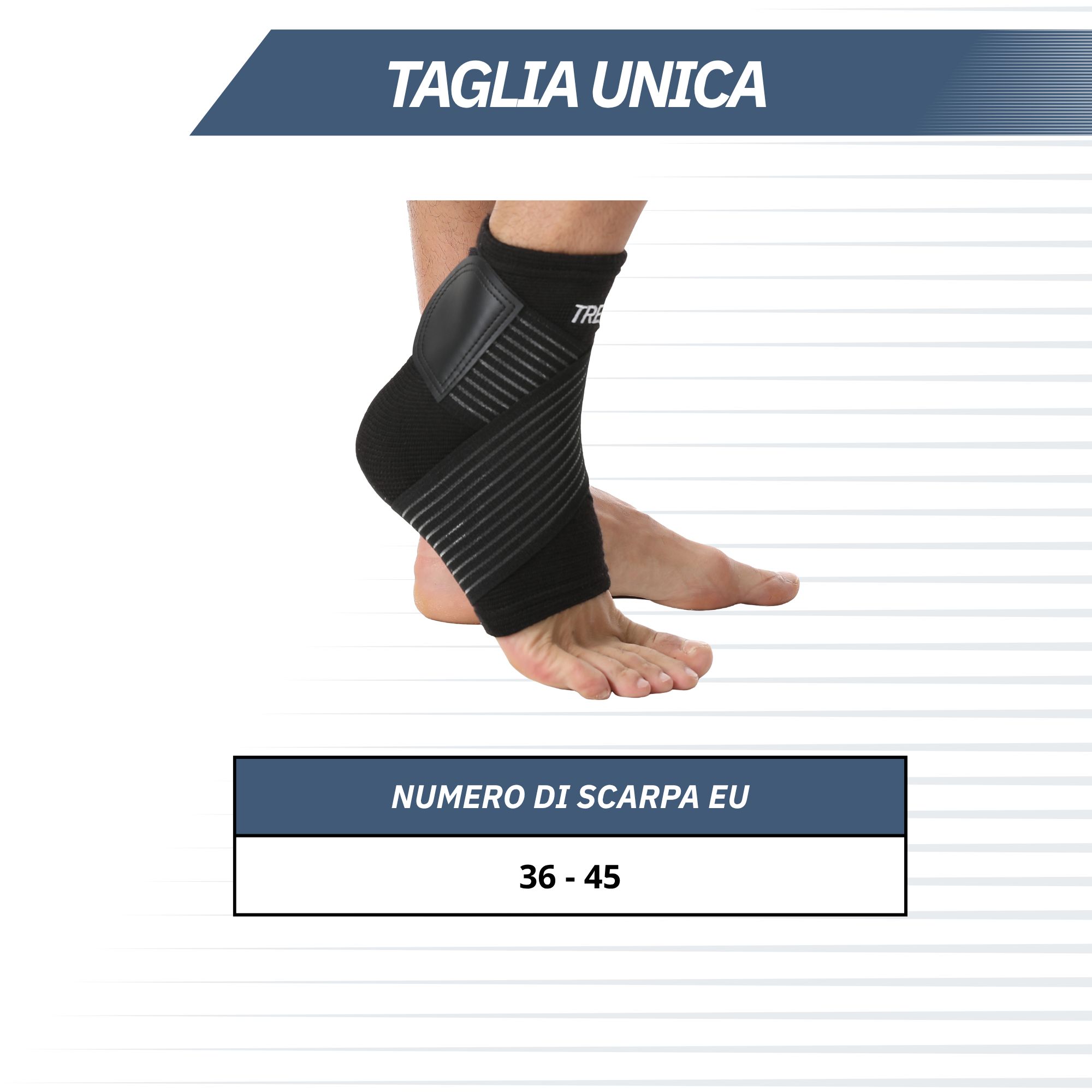 Fascia nera per la parte inferiore della gamba, dimensioni 52x38cm. Taglia unica.