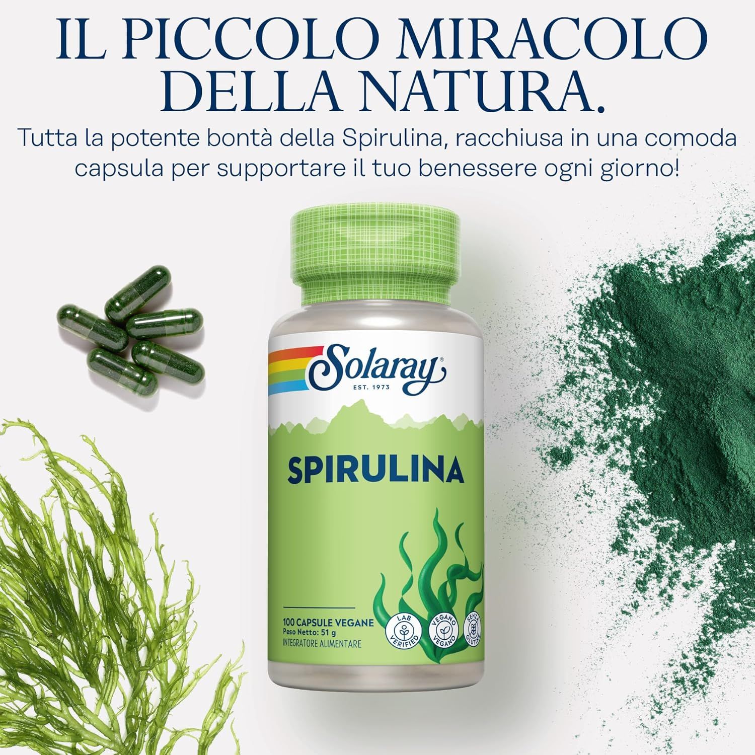 Solaray Capsule di Alga Spirulina